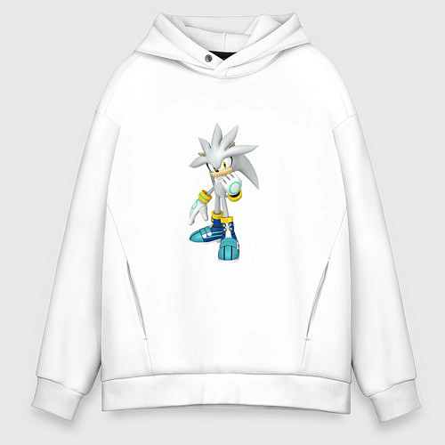 Мужское худи оверсайз Сильвер / Белый – фото 1