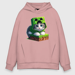 Мужское худи оверсайз Kitten creeper collaboration - ai art
