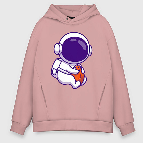 Мужское худи оверсайз Space football / Пыльно-розовый – фото 1