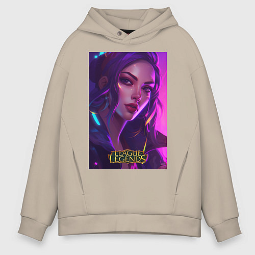 Мужское худи оверсайз League of Legends Kaisa Kda / Миндальный – фото 1