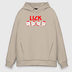 Толстовка оверсайз мужская Kiss lick, цвет: миндальный