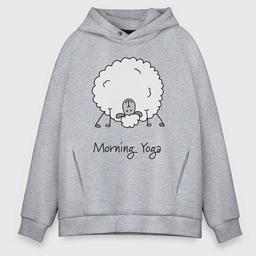 Мужское худи оверсайз Утро и йога / Меланж – фото 1
