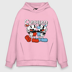 Мужское худи оверсайз Cuphead and Mugman