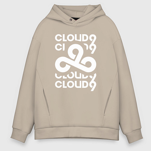 Мужское худи оверсайз Cloud9 - in logo / Миндальный – фото 1