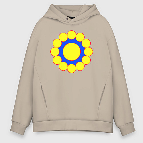 Мужское худи оверсайз Соединение окружностей в круге / Миндальный – фото 1