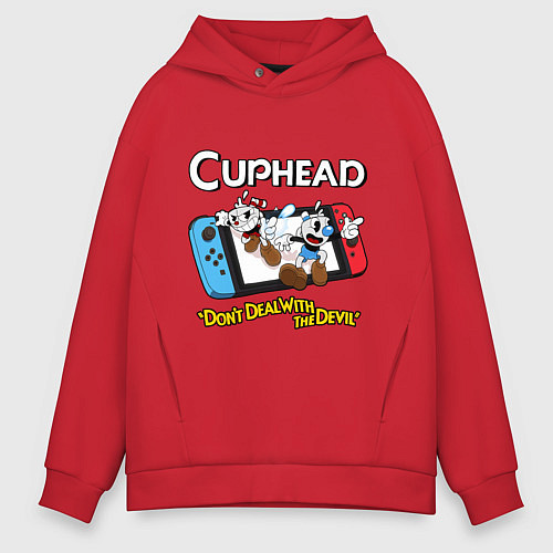 Мужское худи оверсайз Switch cuphead / Красный – фото 1