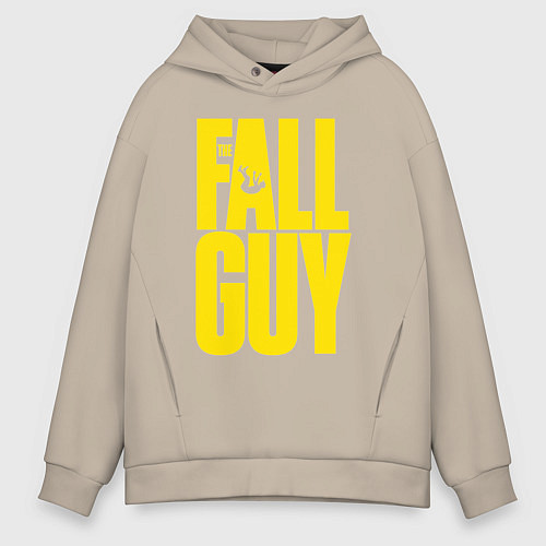 Мужское худи оверсайз The fall guy logo / Миндальный – фото 1