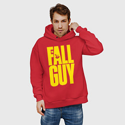 Толстовка оверсайз мужская The fall guy logo, цвет: красный — фото 2