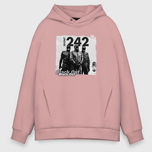 Мужское худи оверсайз Front-242 - A band on tour / Пыльно-розовый – фото 1