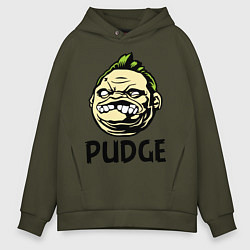 Толстовка оверсайз мужская Pudge Face, цвет: хаки