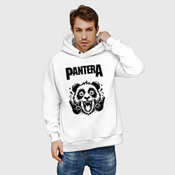 Толстовка оверсайз мужская Pantera - rock panda, цвет: белый — фото 2