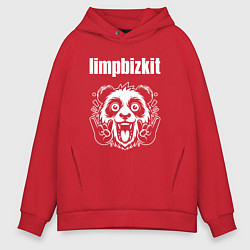 Толстовка оверсайз мужская Limp Bizkit rock panda, цвет: красный