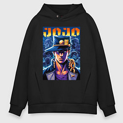 Толстовка оверсайз мужская Jojo - Jotaro Kujo ai art, цвет: черный