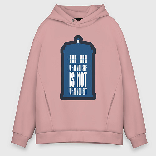Мужское худи оверсайз Что видишь то и получаешь / Пыльно-розовый – фото 1
