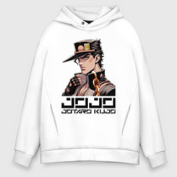 Толстовка оверсайз мужская Jotaro Kujo - Jojo ai art, цвет: белый