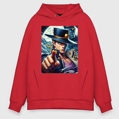 Мужское худи оверсайз Jojo and his new stand ai art fantasy / Красный – фото 1