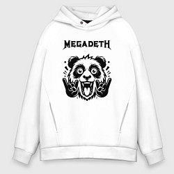 Толстовка оверсайз мужская Megadeth - rock panda, цвет: белый
