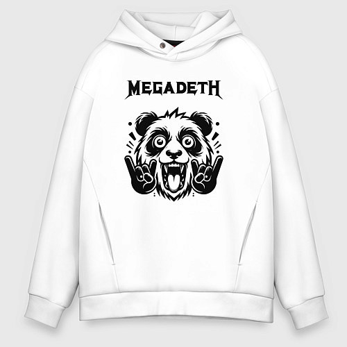 Мужское худи оверсайз Megadeth - rock panda / Белый – фото 1