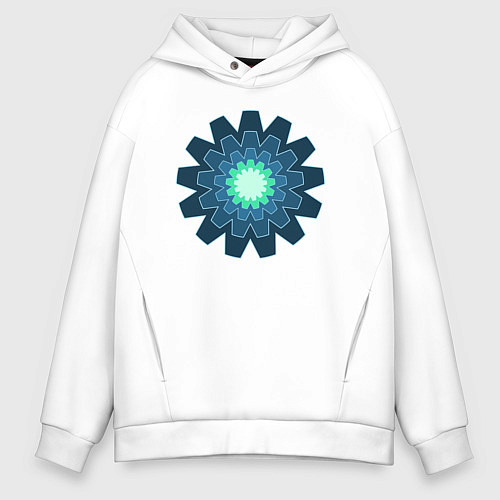 Мужское худи оверсайз Шестеренки друг в друге / Белый – фото 1