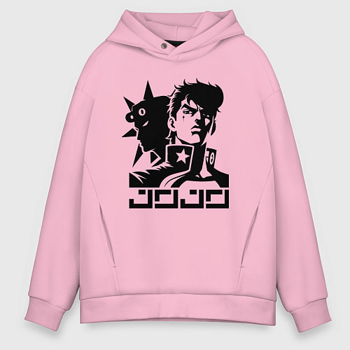 Мужское худи оверсайз JoJo Bizarre Adventure - ai art / Светло-розовый – фото 1