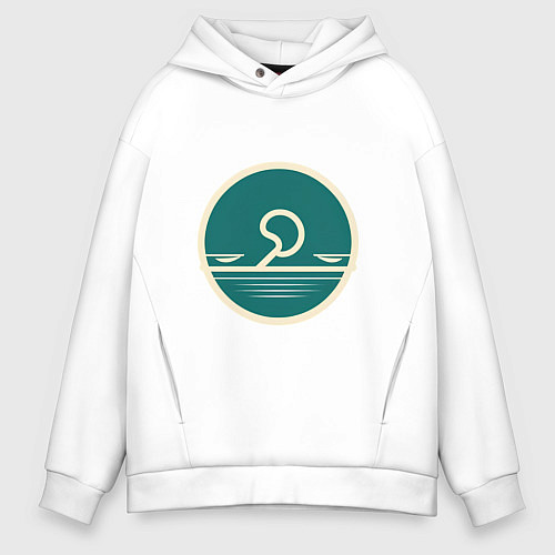 Мужское худи оверсайз Настроение голоден / Белый – фото 1