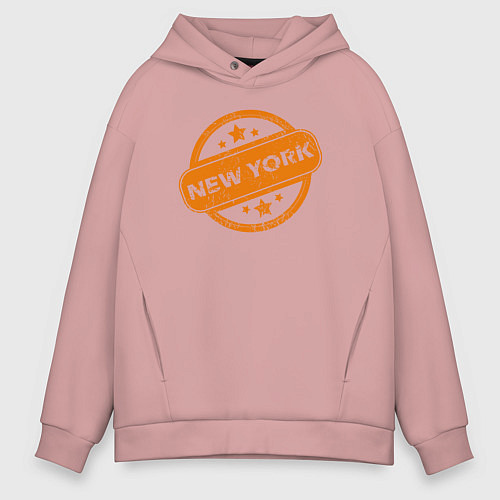 Мужское худи оверсайз City NY / Пыльно-розовый – фото 1