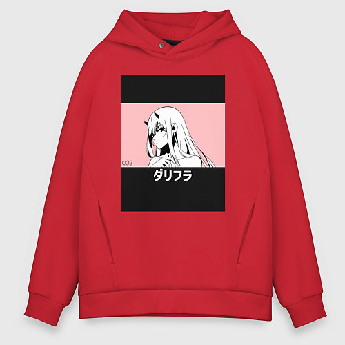 Мужское худи оверсайз Франкс Зеро Ту / Красный – фото 1