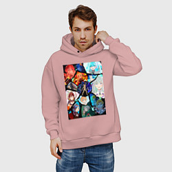 Толстовка оверсайз мужская Re:Zero Субару Нацуки, цвет: пыльно-розовый — фото 2