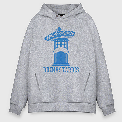 Мужское худи оверсайз Buenas tardis / Меланж – фото 1