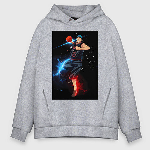 Мужское худи оверсайз Баскетбол Куроко Дайки Аоминэ / Меланж – фото 1
