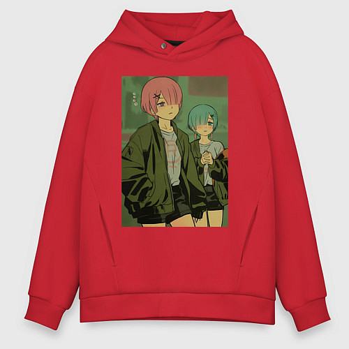 Мужское худи оверсайз Рам Рем / Красный – фото 1