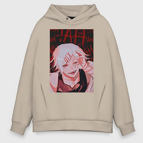 Мужское худи оверсайз Джузо Сузуя следователь / Миндальный – фото 1