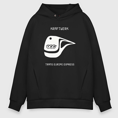 Мужское худи оверсайз Kraftwerk - Trans europe express / Черный – фото 1