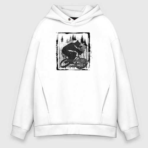 Мужское худи оверсайз Золотая осень на колёсах / Белый – фото 1