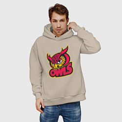 Толстовка оверсайз мужская Team owls, цвет: миндальный — фото 2
