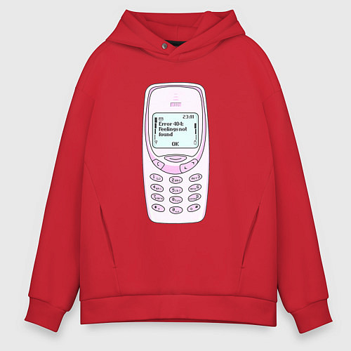 Мужское худи оверсайз Error 404 nokia / Красный – фото 1
