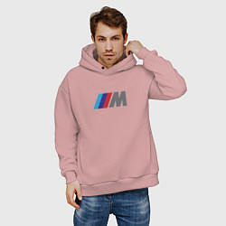 Толстовка оверсайз мужская BMW logo sport, цвет: пыльно-розовый — фото 2