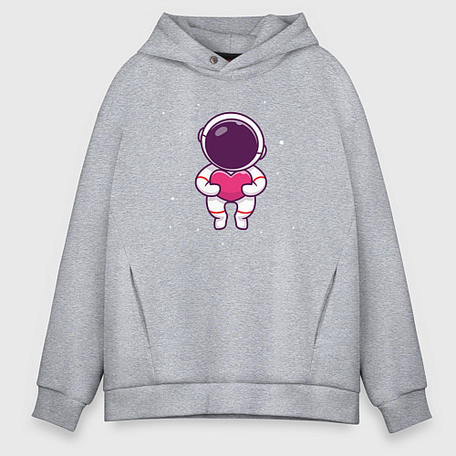 Мужское худи оверсайз Любовь в космосе / Меланж – фото 1