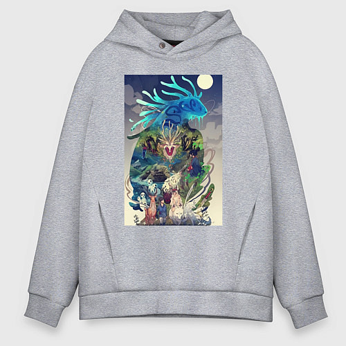 Мужское худи оверсайз Принцесса Мононоке Аситака / Меланж – фото 1
