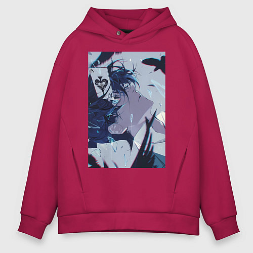 Мужское худи оверсайз Ванитас целитель / Маджента – фото 1