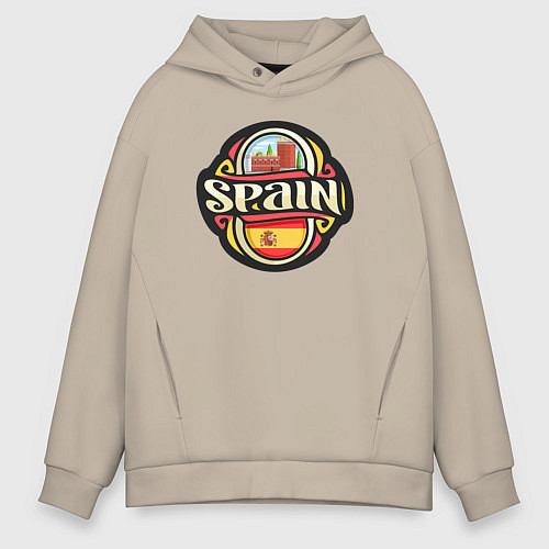 Мужское худи оверсайз Spain / Миндальный – фото 1