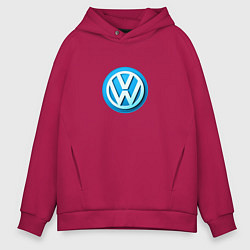 Толстовка оверсайз мужская Volkswagen logo blue, цвет: маджента