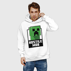 Толстовка оверсайз мужская Minecraft hostile mob, цвет: белый — фото 2
