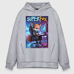 Мужское худи оверсайз Super fox gamer - ai art fantasy