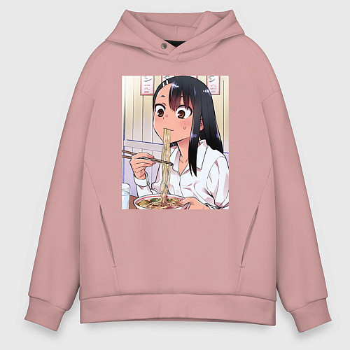 Мужское худи оверсайз Не издевайся, Нагаторо Хаясэ / Пыльно-розовый – фото 1