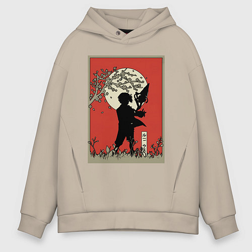 Мужское худи оверсайз Реинкарнация безработного Рудеус Грейрат / Миндальный – фото 1