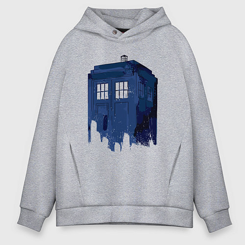 Мужское худи оверсайз Будка тардис / Меланж – фото 1