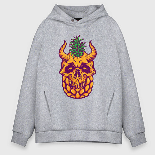 Мужское худи оверсайз Ананасовый черепок / Меланж – фото 1