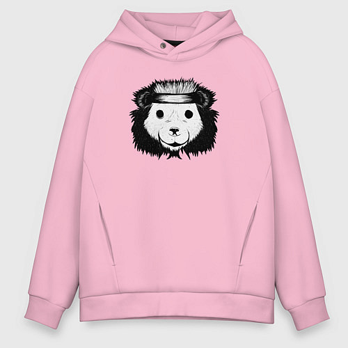 Мужское худи оверсайз Дикий медвежий характер / Светло-розовый – фото 1