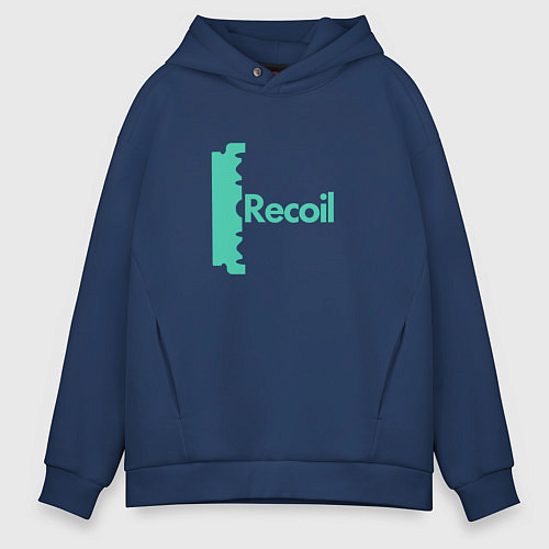 Мужское худи оверсайз Recoil - Alan from depeche mode project / Тёмно-синий – фото 1